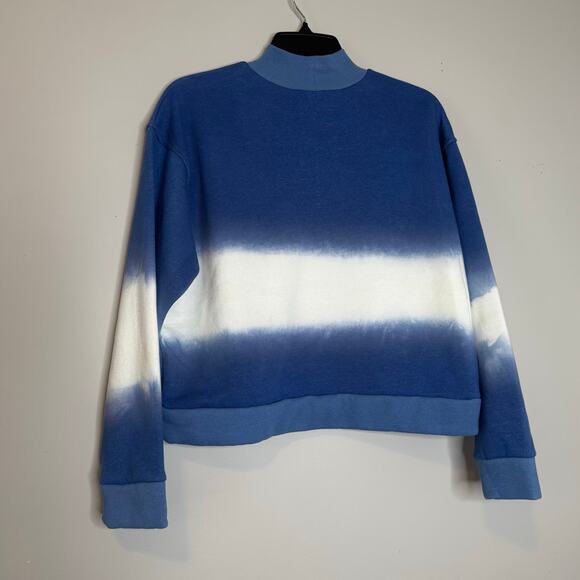 Oat Blue White Striped Turtleneck Sweatshirt Long Sleeve Cozy NWT Size S - Picture 5 of 8